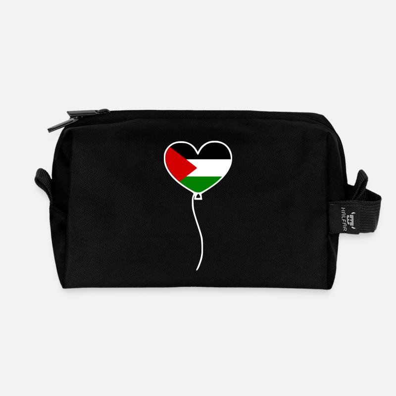 Free palestine - Recycled Toiletry Zip Bag - black