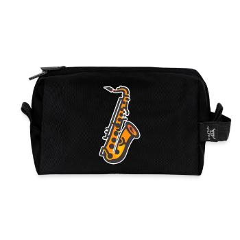 Graphisme pour saxophone - Trousse de toilette en tissu recyclé - noir - Devant