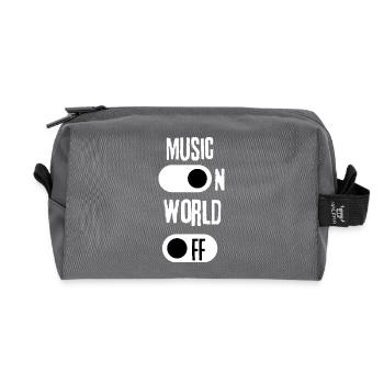 Music on, world off - Recycled Toiletry Zip Bag - anthracite - Front