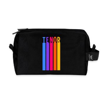 Choir Tenor Voice Retro Stripes - Recycled Toiletry Zip Bag - black - Front