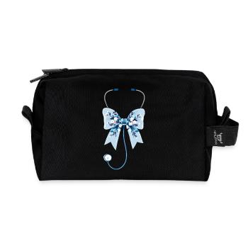 Nurse, Stethoscope, Loop - Recycled Toiletry Zip Bag - black - Front
