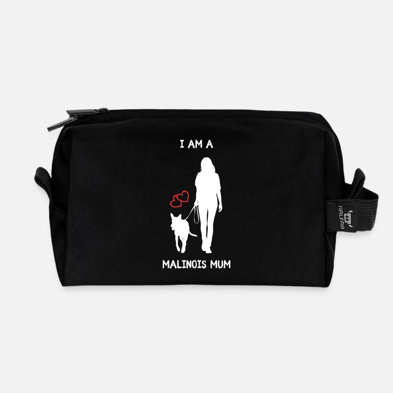  I AM A MALINOIS MUM - Liebe auf Schritt und Tritt - Recycelte Kulturtasche - Schwarz