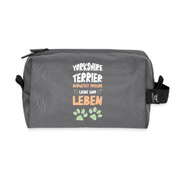 Yorkshire Terrier Liebe Und Leben - Recycelte Kulturtasche - Anthrazit - Vorne