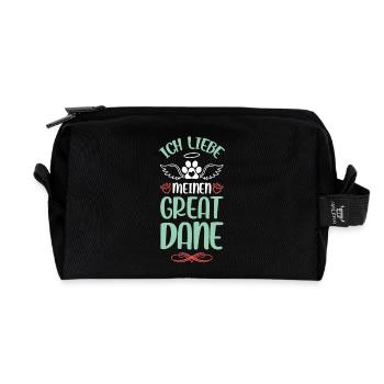 I love my Great Dane - Recycled Toiletry Zip Bag - black - Front