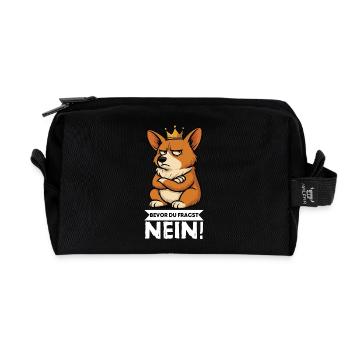 Before you ask: Corgi Corgi Welsh Corgi Corgi Dog - Recycled Toiletry Zip Bag - black - Front