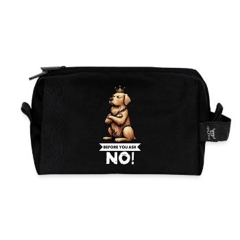 Before You Ask Golden Retriever Goldie Goldies - Recycelte Kulturtasche - Schwarz - Vorne
