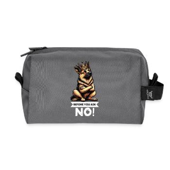 Avant de demander aux bergers allemands - Trousse de toilette en tissu recyclé - anthracite - Devant