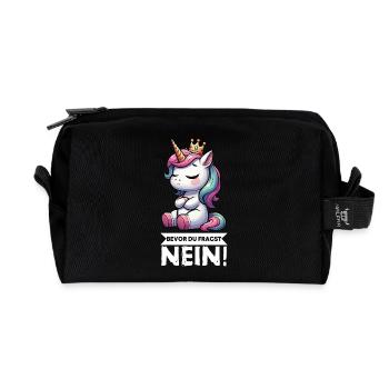 Avant que vous ne demandiez, pas de licorne licornes fan de licorne - Trousse de toilette en tissu recyclé - noir - Devant