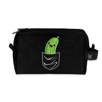 Cornichon concombre et concombre - Trousse de toilette en tissu recyclé - noir - Devant