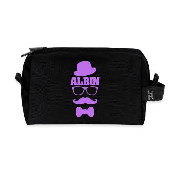 Geschenk für Albin - Recycelte Kulturtasche - Schwarz - Vorne