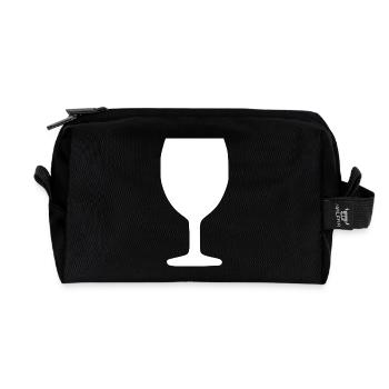 Wein Weinglas Rotwein  - Recycelte Kulturtasche - Schwarz - Vorne