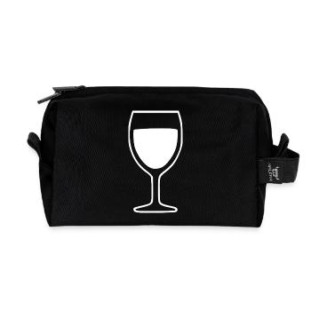 Wein Weinglas Rotwein  - Recycelte Kulturtasche - Schwarz - Vorne