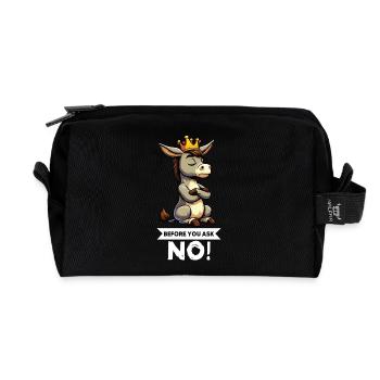 Before You Ask Donkey Donkey Donkey Holder Muli Mulis - Recycled Toiletry Zip Bag - black - Front