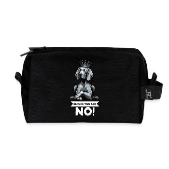Avant de demander aux Weimaraners Amoureux des Weimaraners - Trousse de toilette en tissu recyclé - noir - Devant