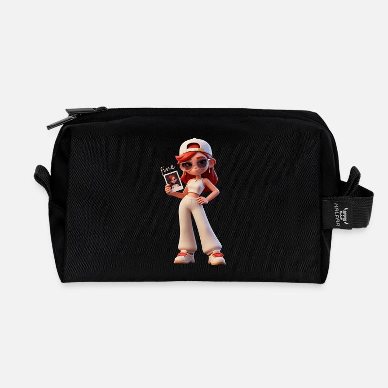 Selfie-Stil Trendheldin - Recycelte Kulturtasche - Schwarz