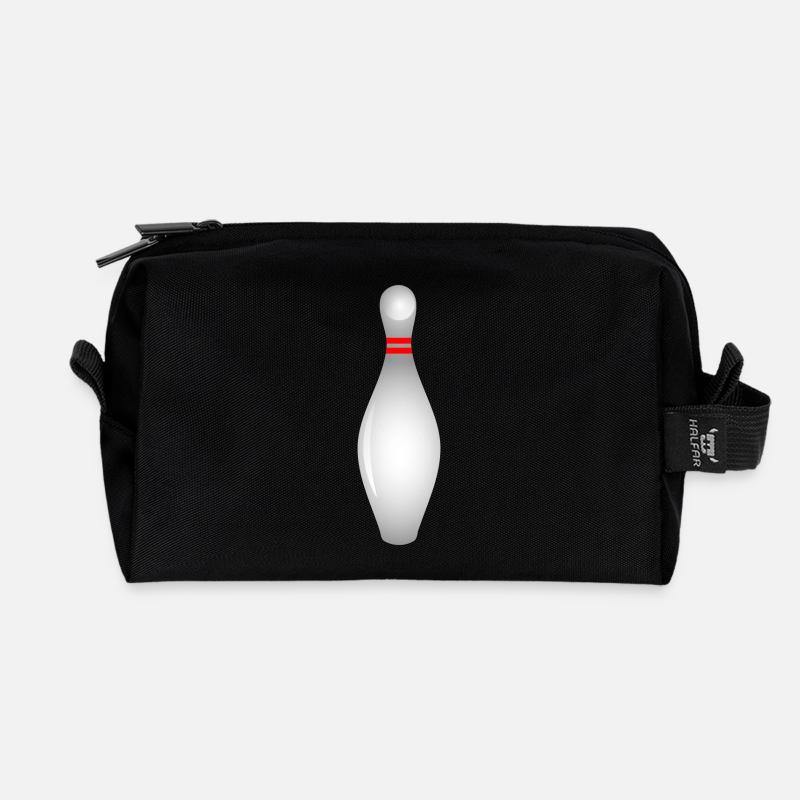 Bowling Kegel - Recycelte Kulturtasche - Schwarz