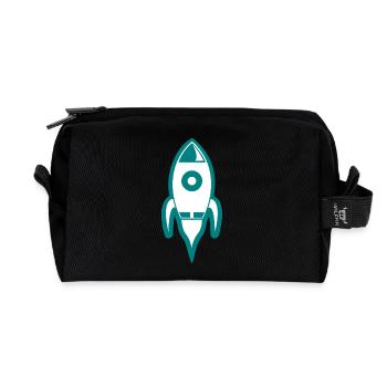 navette spatiale fusée fusée ufo lune vaisseau spatial - Trousse de toilette en tissu recyclé - noir - Devant
