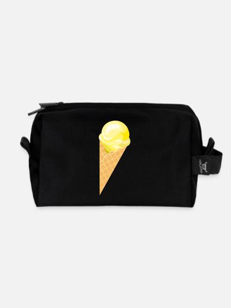 Kugel Vanille Eis Geschenk Idee - Recycelte Kulturtasche - Schwarz