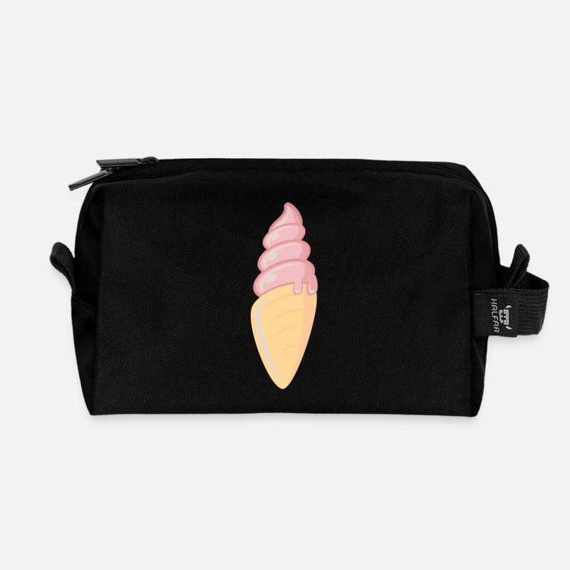 Ice Cream / Crème glacée / crème glacée molle - Trousse de toilette en tissu recyclé - noir
