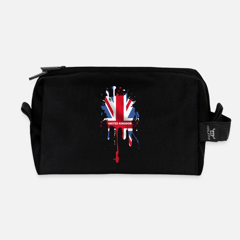 union jack 5 - Recycled Toiletry Zip Bag - black
