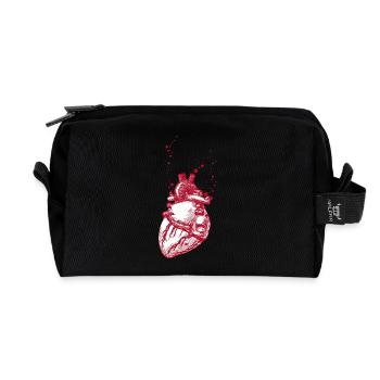 Echtes Herz - Recycelte Kulturtasche - Schwarz - Vorne