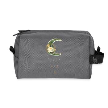 Eleganter und edler Mond mit Blumen - Recycelte Kulturtasche - Anthrazit - Vorne