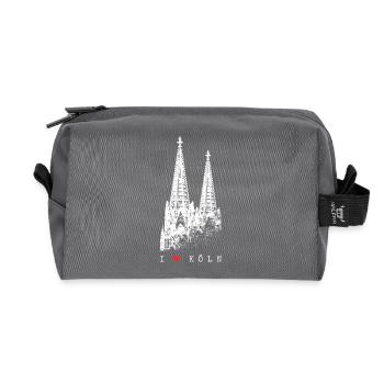 I Love Köln Cologne Skyline Kölner Dom Silhouette - Recycelte Kulturtasche - Anthrazit - Vorne