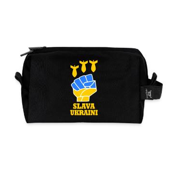 Ukraine - Recycled Toiletry Zip Bag - black - Front