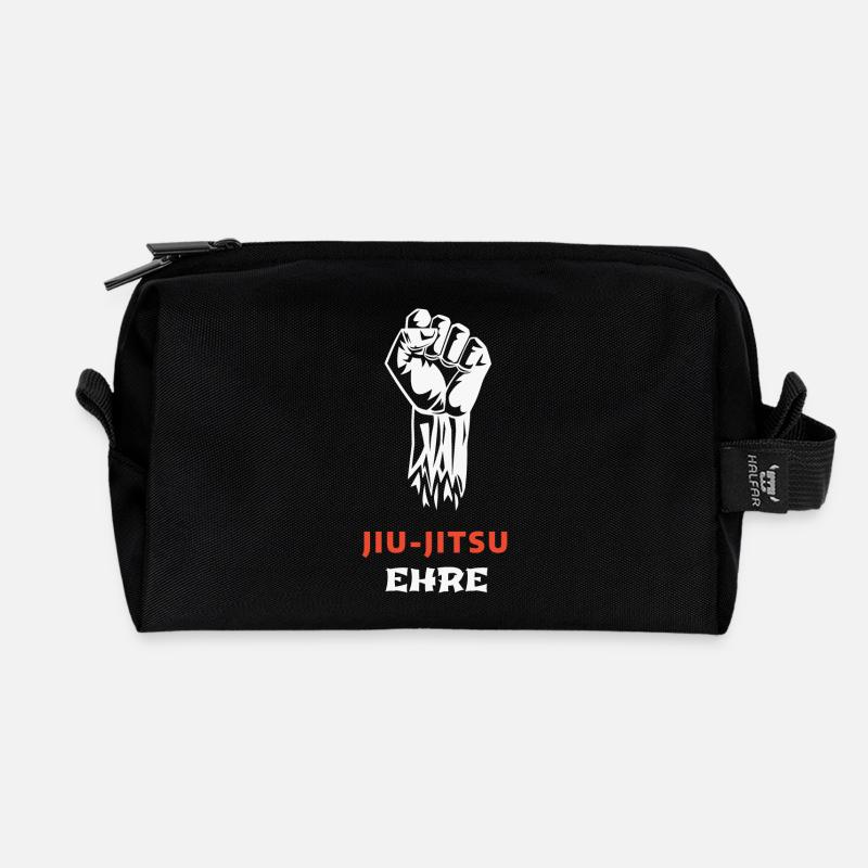 JIU-JITSU: Honor above all else - Recycled Toiletry Zip Bag - black