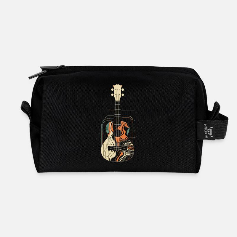 Ukulele Grafik - Recycelte Kulturtasche - Schwarz