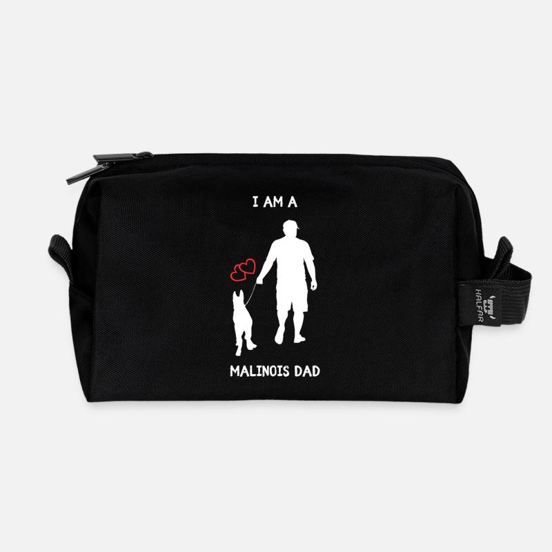 Malinois Dad  - Recycelte Kulturtasche - Schwarz