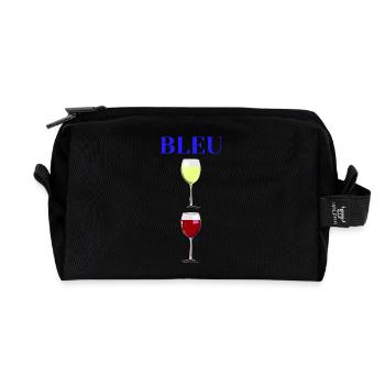 BLUE, WHITE, RED! (wine) - Recycled Toiletry Zip Bag - black - Front