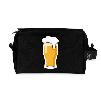 Beer Beer Glass Father's Day Gift Dad - Recycled Toiletry Zip Bag - black - Front
