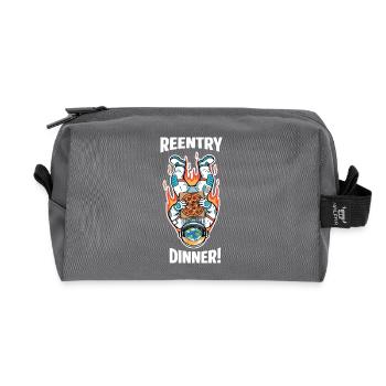 Astronaut Pizza Humor Space Reentry - Recycled Toiletry Zip Bag - anthracite - Front
