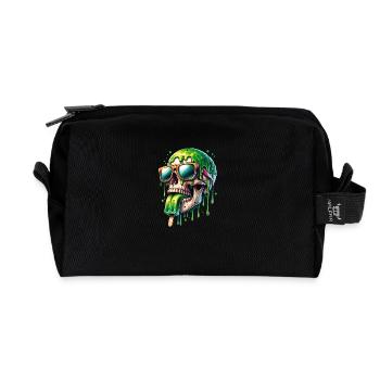 Fantaisiste Shrill Drôle Crâne Popsicles - Trousse de toilette en tissu recyclé - noir - Devant
