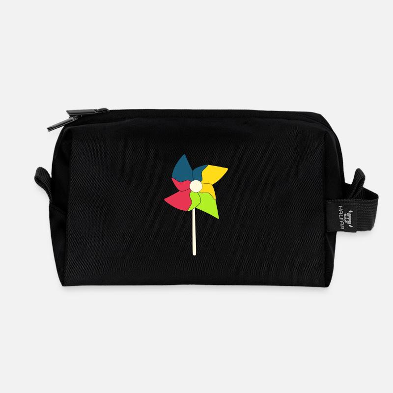 Windrad Windräder - Recycelte Kulturtasche - Schwarz