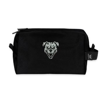 Angry angry dog - Recycled Toiletry Zip Bag - black - Front