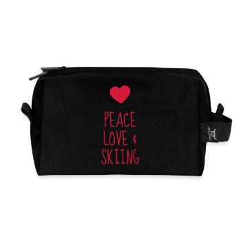 Skifahren Skifahrer Sport Ski Spieler - Recycelte Kulturtasche - Schwarz - Vorne