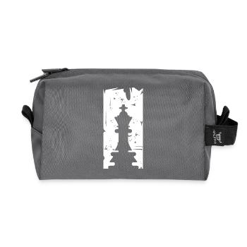 Schach König retro Symbol Schachlogo Team icon - Recycelte Kulturtasche - Anthrazit - Vorne