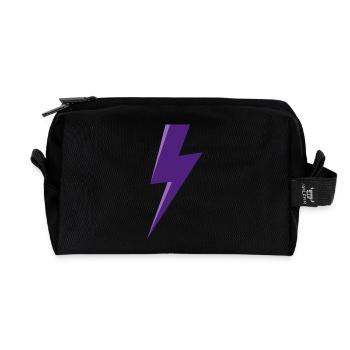 Purple Lightning - Recycled Toiletry Zip Bag - black - Front