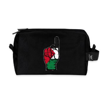 Palestine flag number 1 used - Recycled Toiletry Zip Bag - black - Front