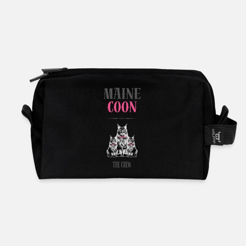 Maine Coon - Die Crew - Recycelte Kulturtasche - Schwarz