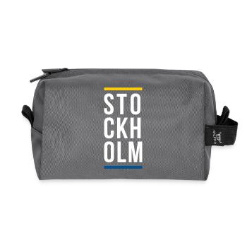 Stockholm City logo design - Recycled Toiletry Zip Bag - anthracite - Front