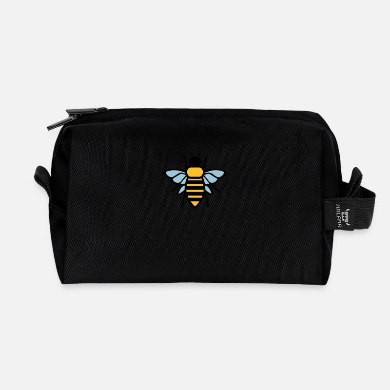 Biene - Recycelte Kulturtasche - Schwarz
