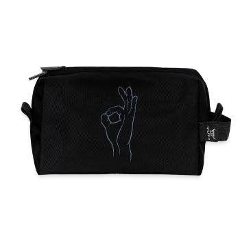 Parfait! Super! Excellente! - Main dans le trou - Trousse de toilette en tissu recyclé - noir - Devant
