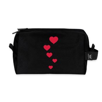 Aufsteigende Herzen Liebe Herzchen - Recycelte Kulturtasche - Schwarz - Vorne