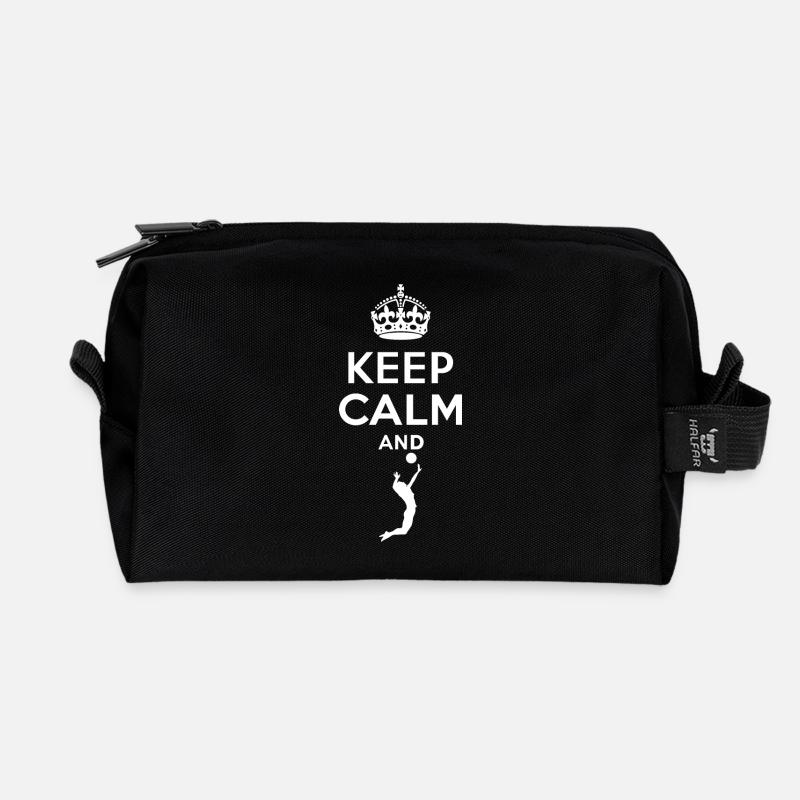 Keep Calm - Volleyball - Recycelte Kulturtasche - Schwarz