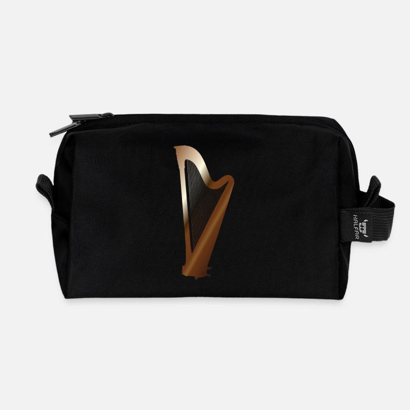 Lang Live Musik - Harfe, von SBDesigns - Recycelte Kulturtasche - Schwarz