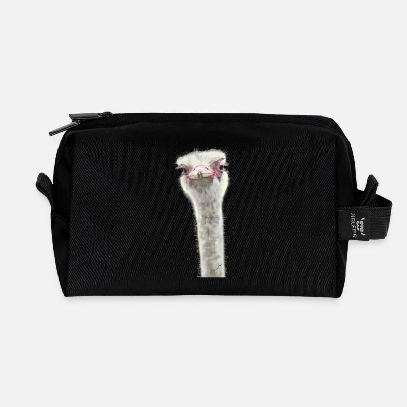 Strauß - Recycelte Kulturtasche - Schwarz