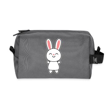 Cute Rabbit / Bunny - Recycled Toiletry Zip Bag - anthracite - Front